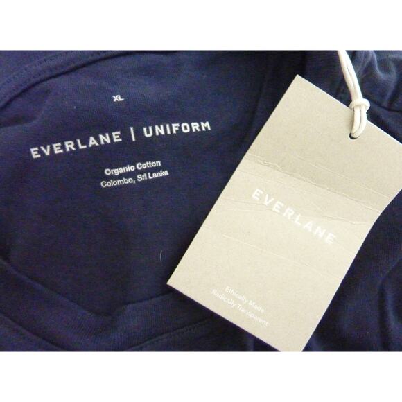 NWT Everlane Navy Blue Long Sleeve Organic Cotton Pocket Tee XL - Picture 5 of 6